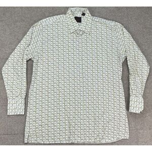 Cigar Couture Button Up Long Sleeve‎ Check Dress Shirt Size Large